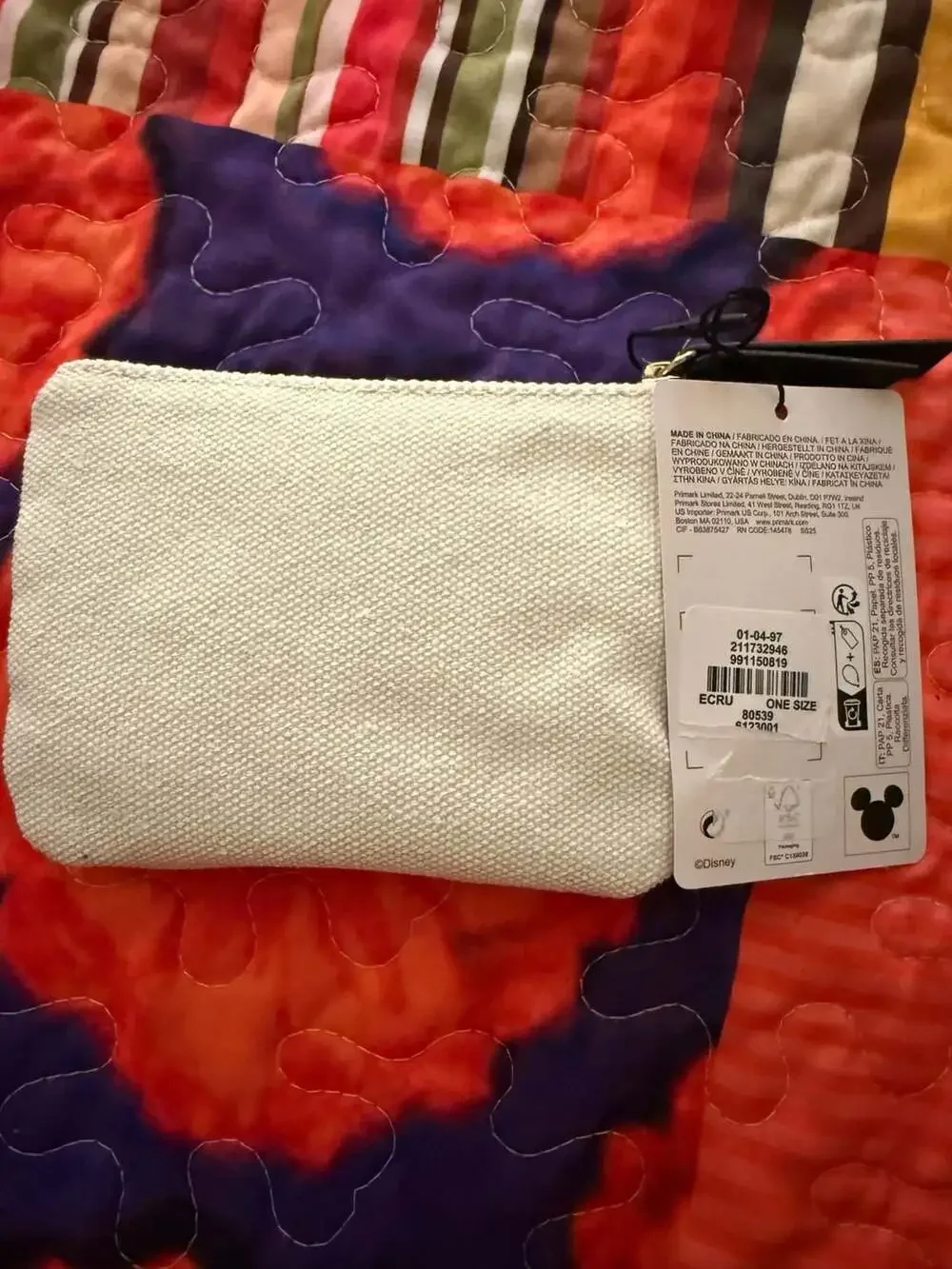 Disney Minnie Mouse at Primark Canvas Zip Coin Purse Pouch